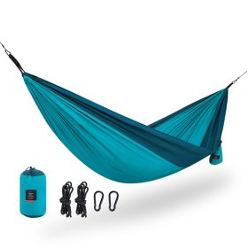 Hammock Outdoor Swing Double Anti-Rollover Outdoor Portable Camping Glider (Option: Blue-Single)