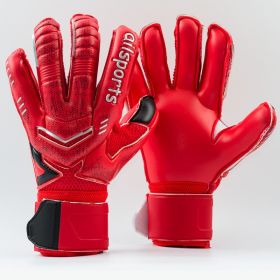 Goalkeeper gloves with fingers (Option: Red-6number)