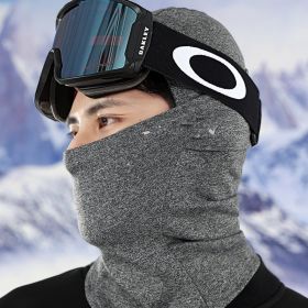 Velvet Windproof Ski Head Cover Protective Mask (Option: Dark Grey Snowflake116-S)